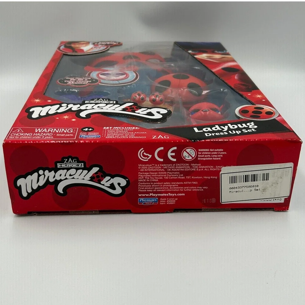 Playmates Miraculous Ladybug Dress Up Set Kids OS Red New NIB Mask Yo-Yo 50601